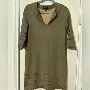 Karen Kane Faux Suede V-Cut Dress